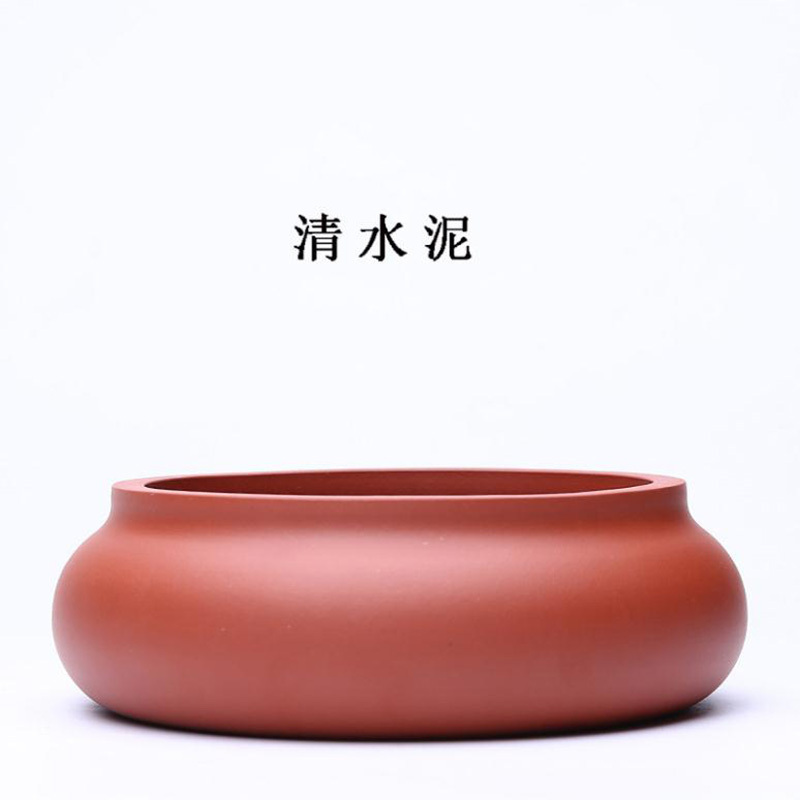 美帮汇双色紫砂茶洗杯洗水洗 原矿清水泥手工制作陶瓷茶碗大号建水高清大图