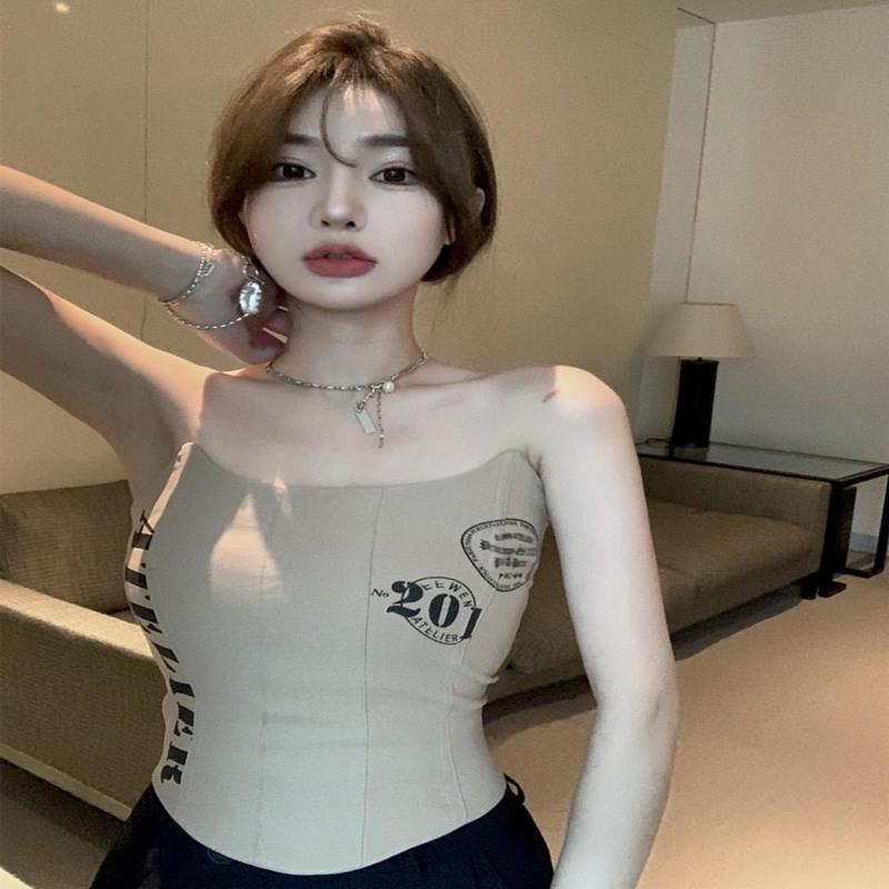 背心l设计感小众裹胸吊带背心女夏季外穿短款辣妹抹胸性感内搭打底