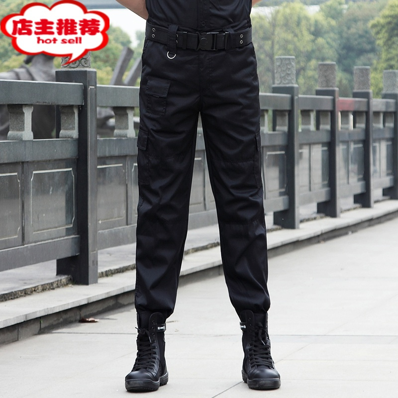 shanchao保安工作服裤子冬季作训裤特保黑色511单裤男通用特训保安裤