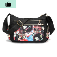 斜挎包包2020新款印花背包女包帆布小包妈妈单肩包韩版潮时尚NEWLAKE 美女