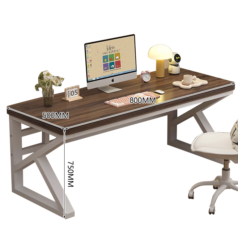 中豫鑫泽ZYXZ5040221 实木电脑桌台式书桌卧室家用办公桌 0.8米胡桃色高清大图