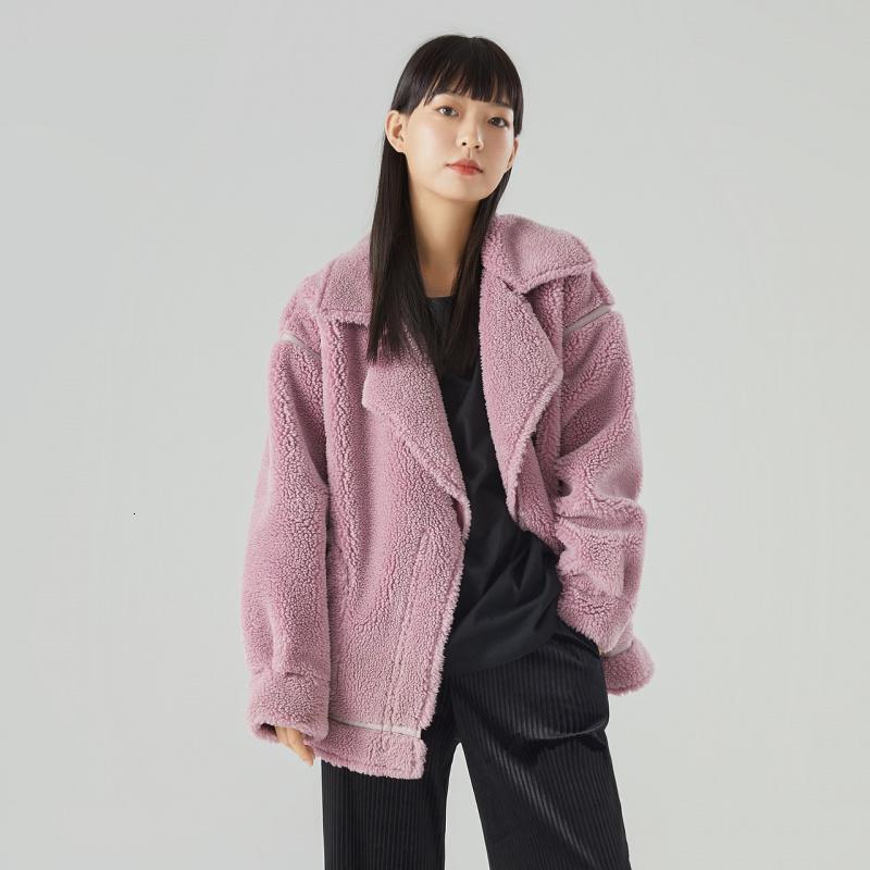 美特斯邦威仿羊羔绒外套女冬季新款都市机车韩版时尚女士夹克