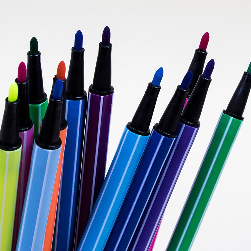 紫鼠水彩笔绘画套装画笔儿童可洗水彩色小孩画画涂画笔12色一粉一蓝