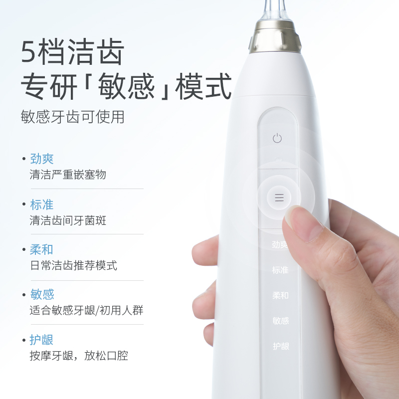 bixdo/倍至小奶瓶冲牙器便携式家用牙结石正畸口腔洗牙清洁水牙线电动冲牙器送礼 白色P50