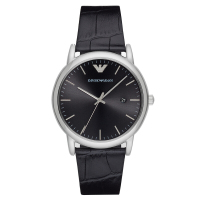 阿玛尼(EMPORIO ARMANI)男士经典手表 时尚休闲皮带石英时尚腕表男士腕表 黑色AR2500