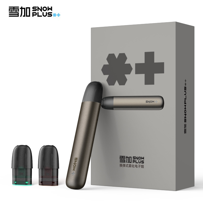雪加电子烟男女正品时尚小烟换弹大烟雾水果味充电式snowplus新款2019太空灰