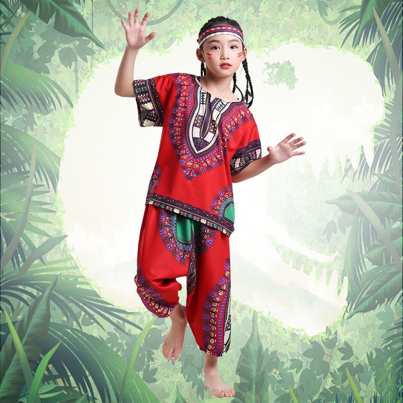 儿童非洲鼓演出服装成人民族风泰国丽江古典舞蹈架子鼓男女表演服