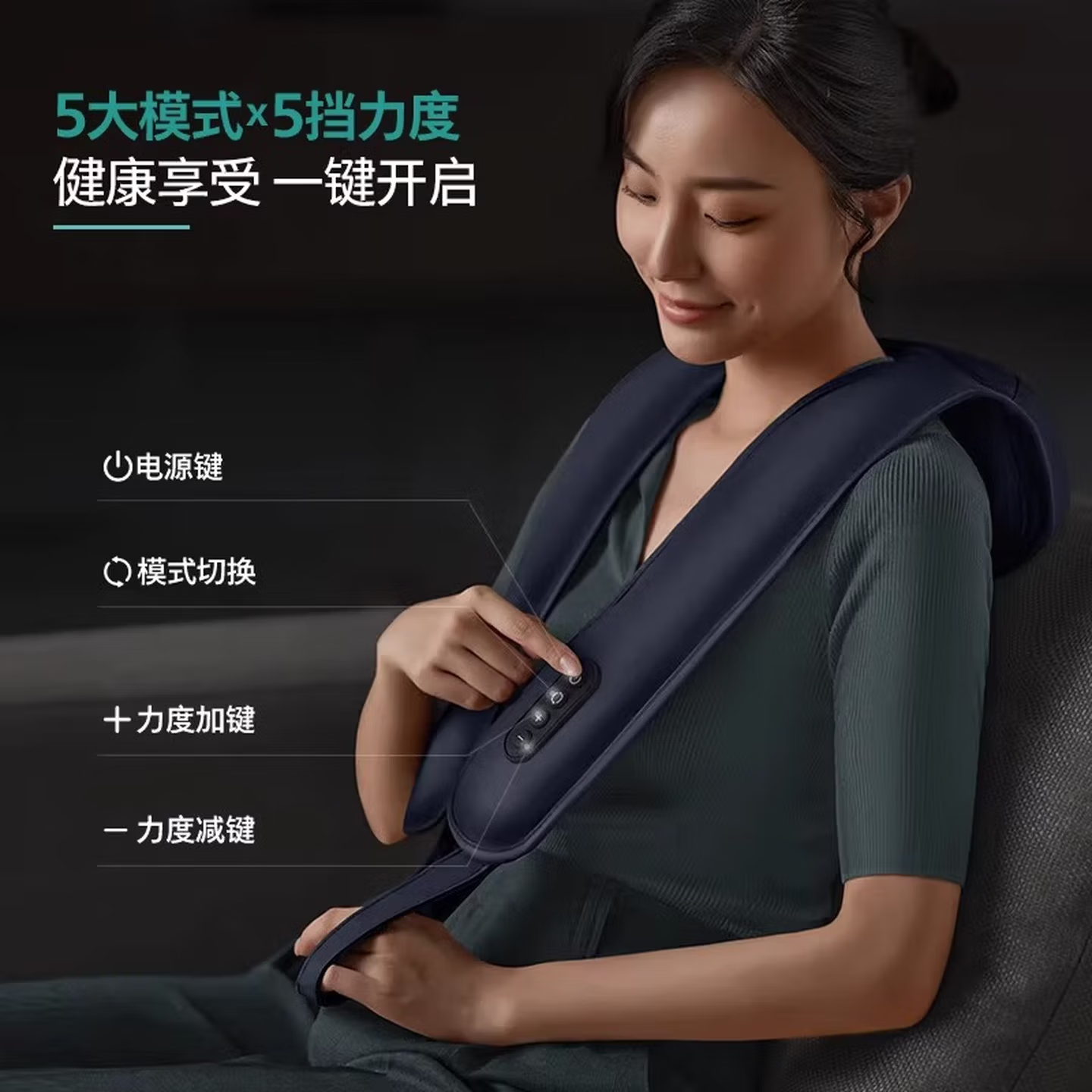 飞利浦(PHILIPS)按摩披肩颈椎按摩器背部腰部智能肩颈仪热敷按摩仪 PPM3203N 送父母亲节日生日礼物高清大图