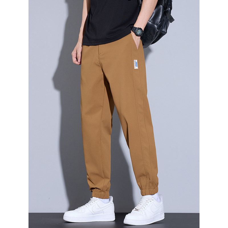 春夏款高级感运动束脚裤男生潮牌宽松大码百搭休闲男士哈伦裤抽绳