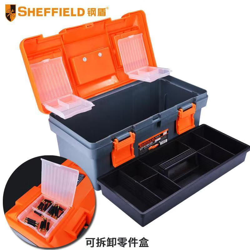 钢盾(SHEFFIELD) S024005 17寸强力塑料工具箱420×220×195mm【家用】