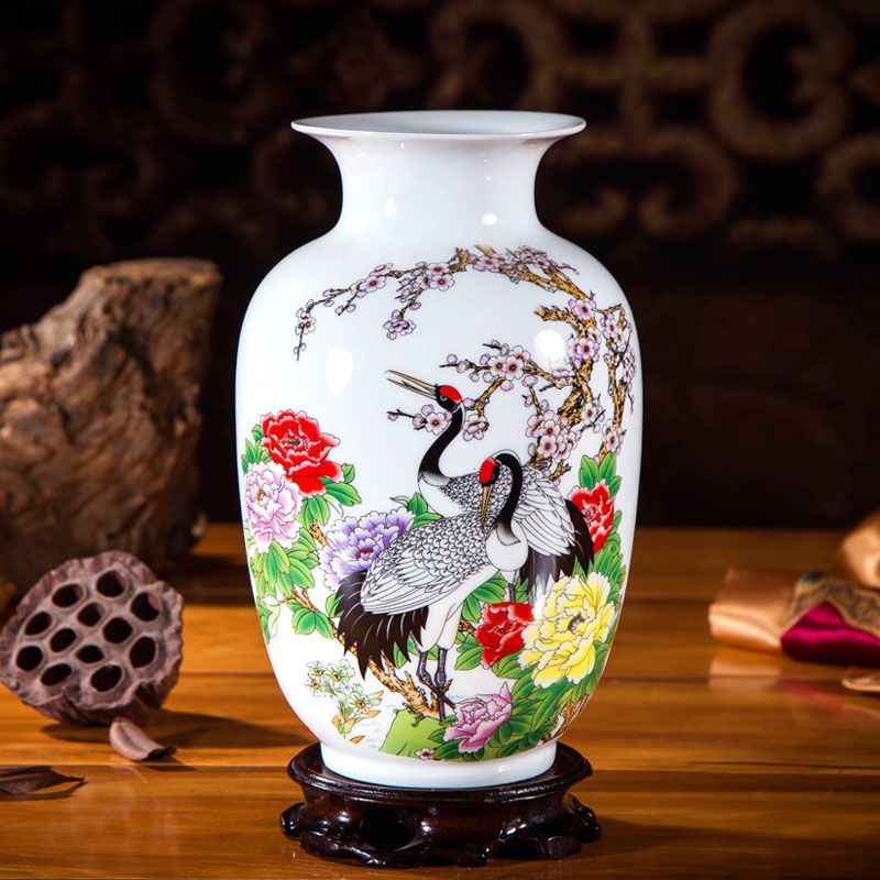 苏宁放心购景德镇陶瓷摆件家居装饰品客厅电视柜插花中式工艺品小花瓶