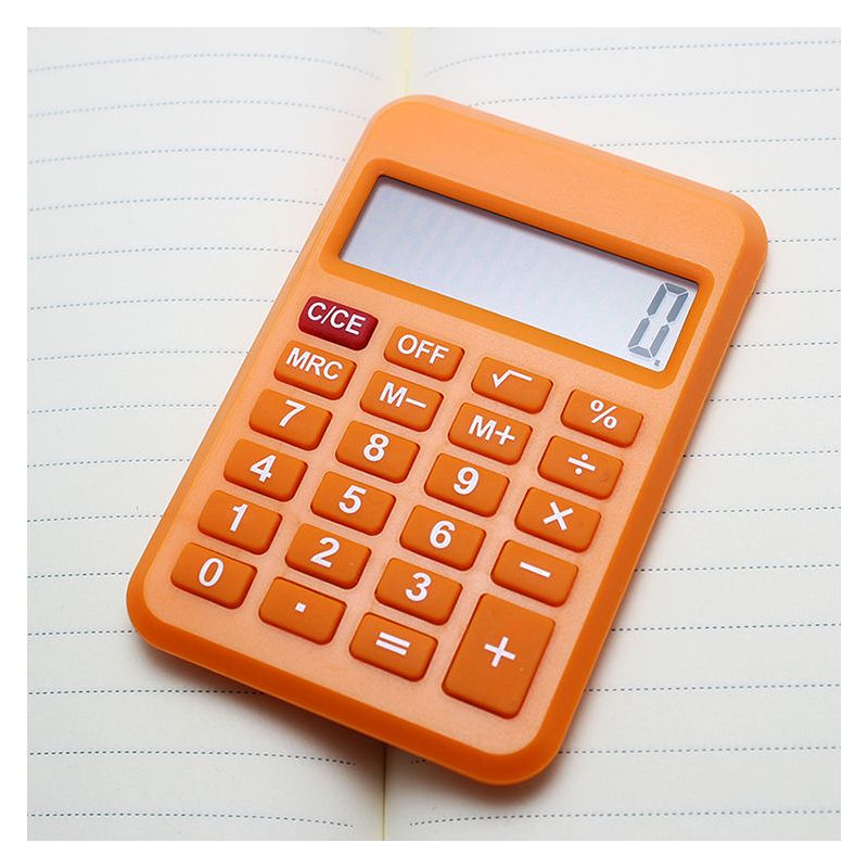 可爱便携掌上袖珍型迷你小计算器学生考试财务专用计算器橙