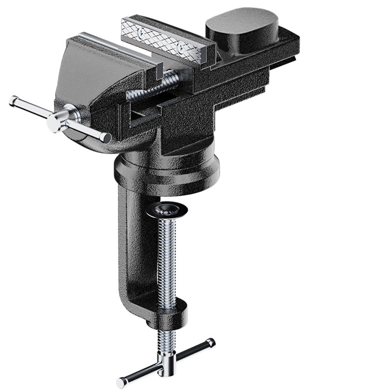 德力西小台钳多功能家用万向工作平口台虎钳80型台钳高清大图