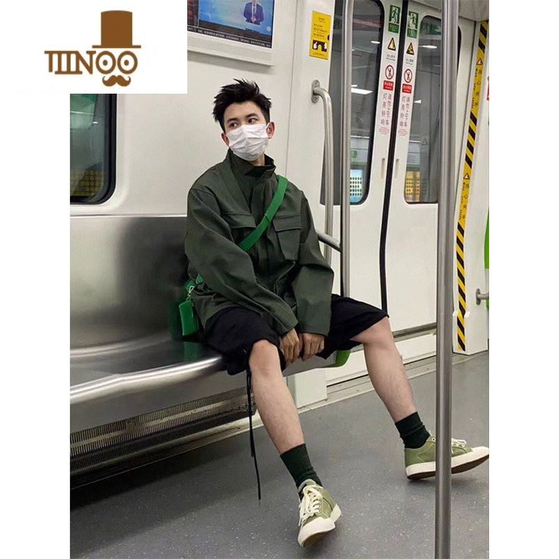 YANXU军绿色美式机能无帽防晒冲锋衣外套男夏季薄款夹克阿尔法m65风衣高清大图