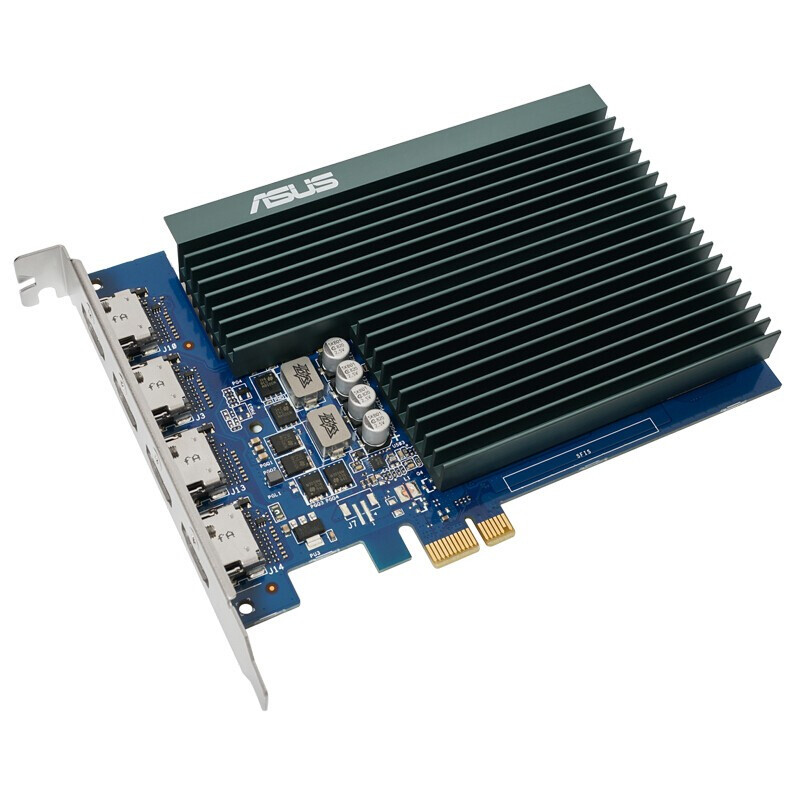 华硕gt7304hsl2gd5显卡2gddr5炒股办公多屏输出显卡4hdmi四屏输出gt