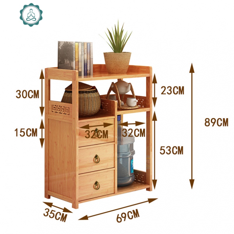 茶车实木移动竹制茶台茶水柜带轮茶盘 家用电磁炉一