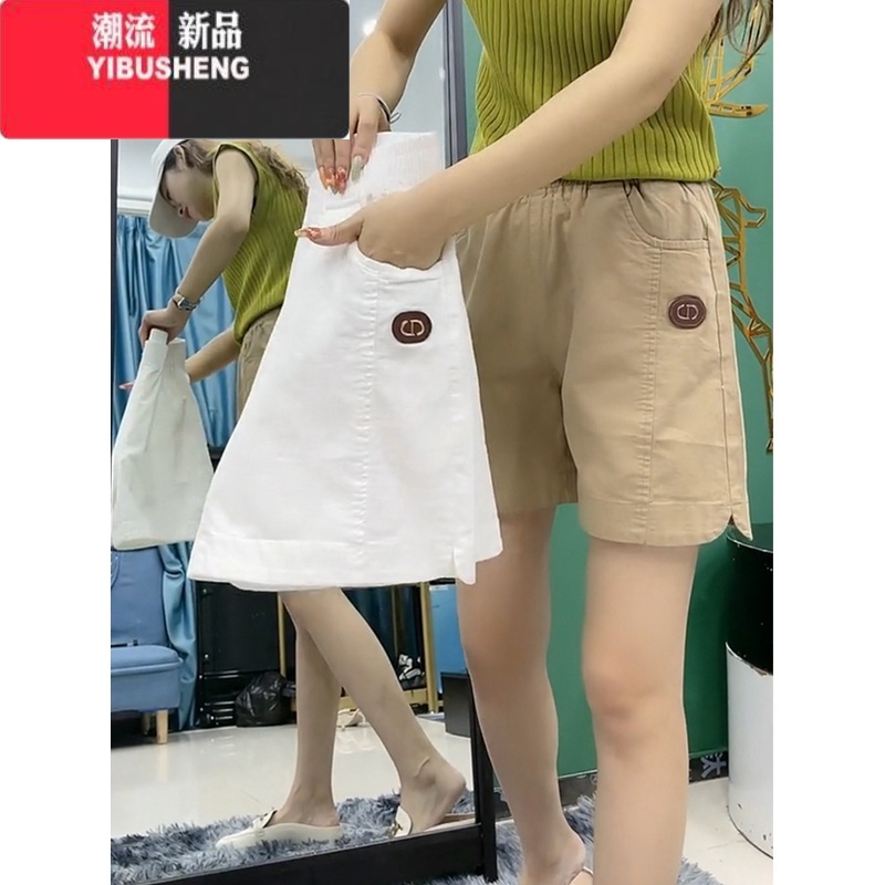 YIBUSHENG棉麻短裤女季2024新款宽松高腰五分阔腿裤亚麻薄款休闲裤韩版潮高清大图