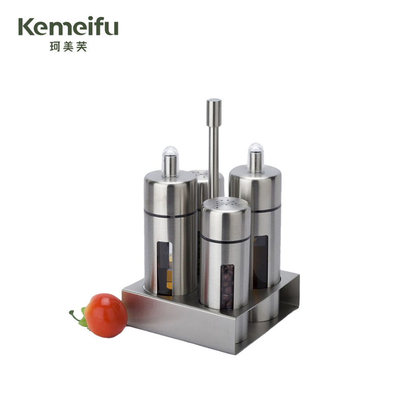 珂美芙 304不锈钢调味瓶 四头味瓶 套高清大图