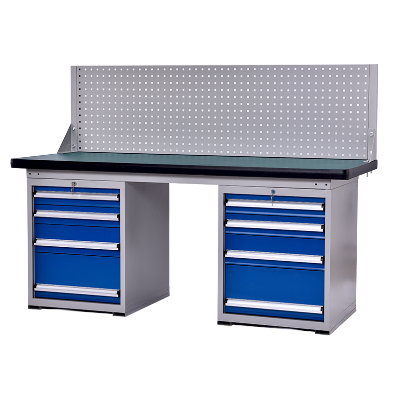 鑫虎威 重型钳工工作台工厂车间流水线操作台实验室试验台1.8米双四抽单挂板高清大图