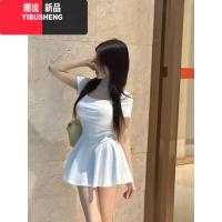 YIBUSHENG小个子A字短裙季韩版2024新款收腰显瘦时尚休闲气质连衣裙女装