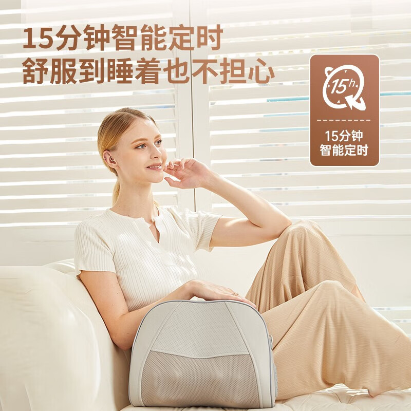 WayourCare颈椎按摩仪按摩枕头按摩仪颈椎肩颈腰全身热敷背部垫送父母老人长辈圣诞礼物_高清大图