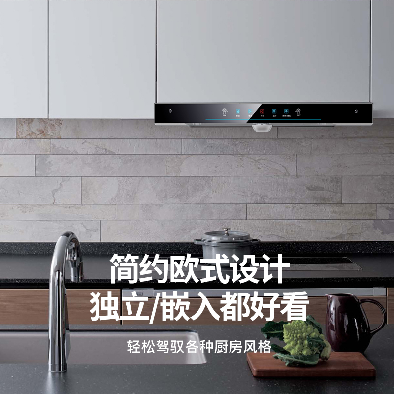 爱德(aide) 欧式油烟机 [铜线电机]直吸式平吸式T型抽油烟机脱排 顶吸式单烟机自动清洗 T9 油烟机 自行安装