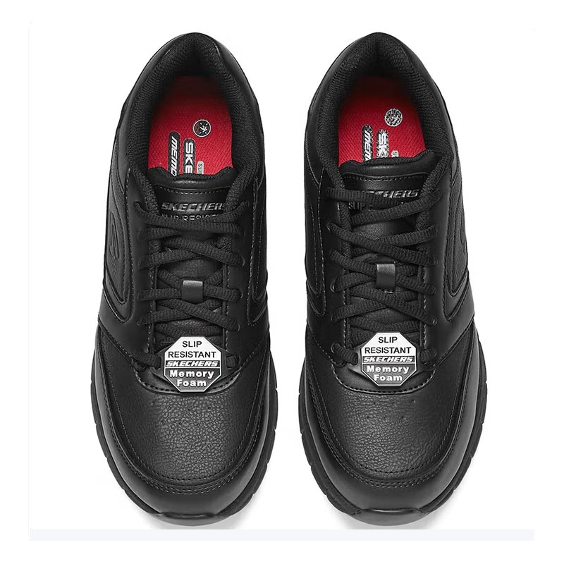 斯凯奇男款休闲商务皮鞋77156/BLK-7双高清大图