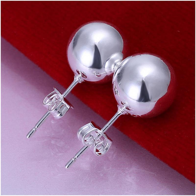 E074 Women silver plated earring 镀925纯银耳钉时尚潮人耳环女