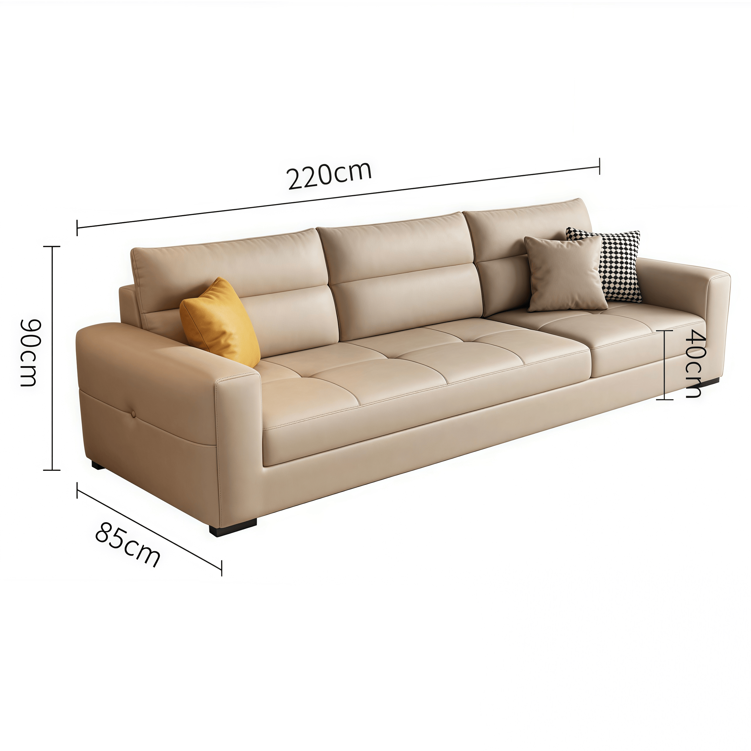 亿洛莱 沙发直排三人位 220*85*90cm 张高清大图