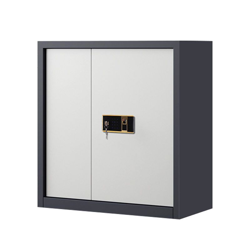 鑫升顺指纹电子保密柜钢制密码文件柜档案柜办公柜矮柜保密资料柜单节灰白钥匙指纹高清大图
