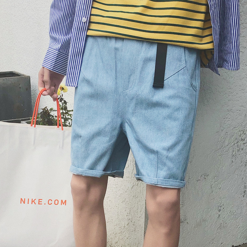 七分裤男士短裤牛仔裤夏款青年修身韩版时尚7分中裤男五分裤子男
