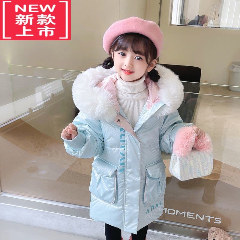 可莉允女童羽绒服2022新款洋气儿童加厚中长款棉服外套女宝宝冬季袄子潮图片
