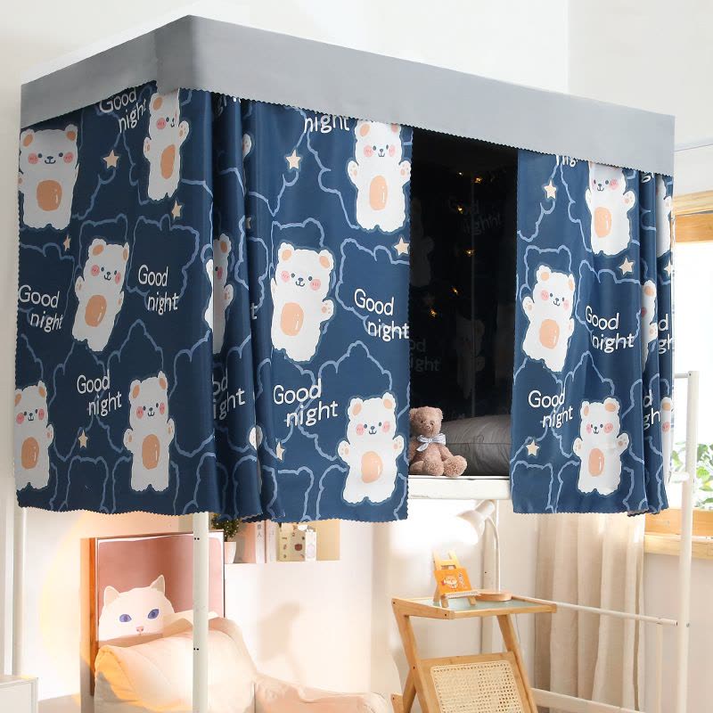 大学生加厚床帘 大学女寝室上铺下铺宿舍遮光布 简约物理遮光帘图片