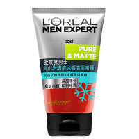 欧莱雅（L'OREAL）男士洗面奶火山岩清痘冰感洁面乳控油保湿收缩毛孔送祛痘印黑头男生洗脸护肤品 100ml
