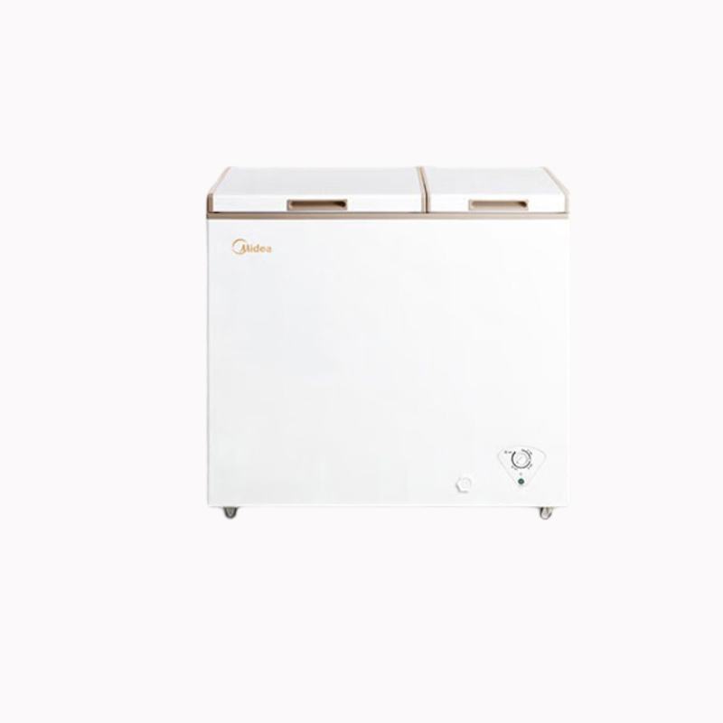 美的(Midea) 冰柜双顶开双温柜202升 一级能效卧式冰箱 BCD-202DKM(E) 金色