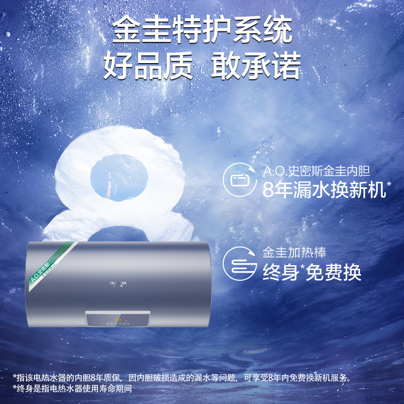 [薰衣草蓝]A.O.史密斯佳尼特60升电热水器CTE-60P2储水式 晶彩外观