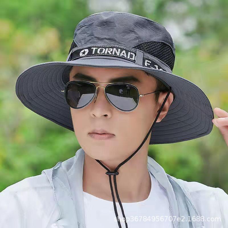 钓鱼帽男防晒遮阳帽夏季防紫外线农用登山帽太阳帽大帽檐渔夫帽