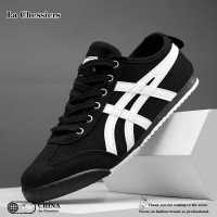 La Chessiers阿甘鞋男2024新款春秋季透气休闲运动跑步鞋复古百搭老爹鞋潮男休闲鞋 白黑 38码