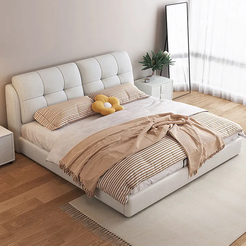 8米北欧软包床欧式大床现代简约实木大小户型婚床