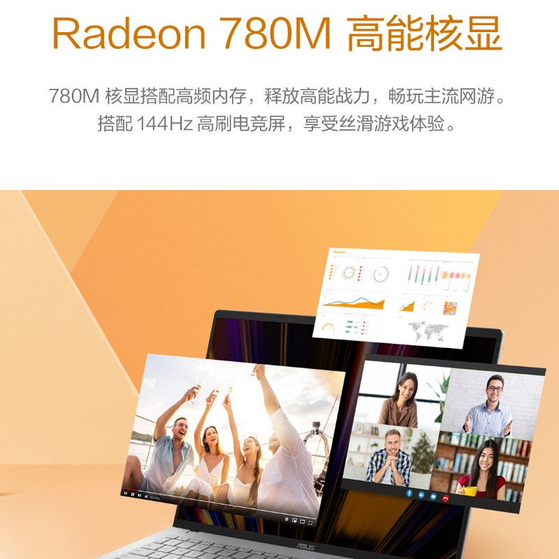 华硕(ASUS) 无畏Pro16 锐龙版 2025 2.5K 144Hz护眼屏长续航高性能AI轻薄笔记本电脑 R7-260 16G 1T高清大图