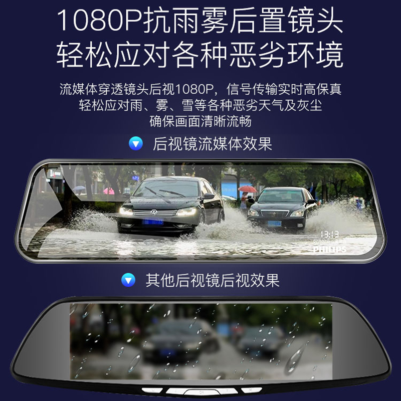 飞利浦(Philips)CVR1500流媒体行车记录仪单镜头高清夜视无线停车监控 搭配64G卡