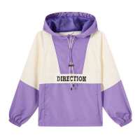 美特斯邦威休闲连帽夹克女2020新款秋季韩版潮流宽松套头女士外套 紫色组 170/XL