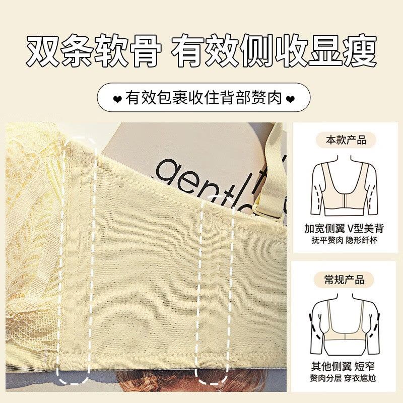 浪莎内衣女士抹胸裹胸无肩带夏季薄款大胸显小性感防下垂防走光文胸罩 白色1件装 34/75BC图片