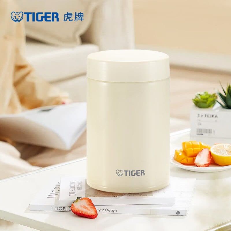 虎牌(tiger) 保温杯多功能真空焖烧杯不锈钢保温汤杯MCH-A75C 750ML [白/棕]图片
