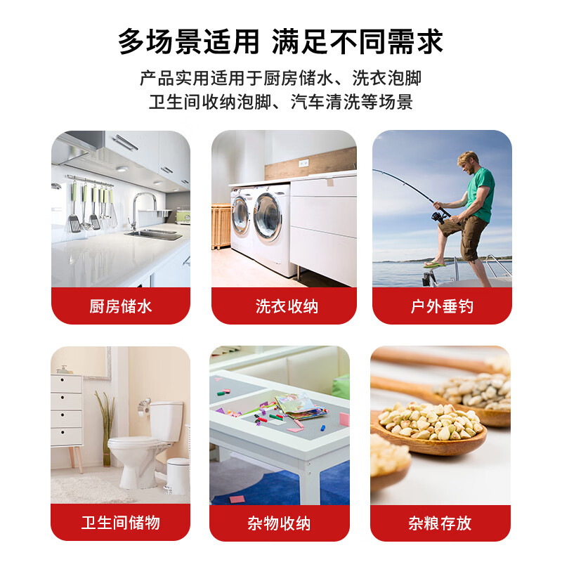珠江钢化水桶大号加厚塑料桶家用储水桶带盖大号洗澡手提红色圆桶 加厚红桶22升无盖款高清大图
