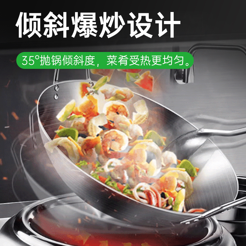 意黛斯(YIDAISI)商用双头电磁大锅灶食堂电磁灶大功率灶台单位学校厨房凹面双头大炒炉炒灶YDSG3-20DC2高清大图