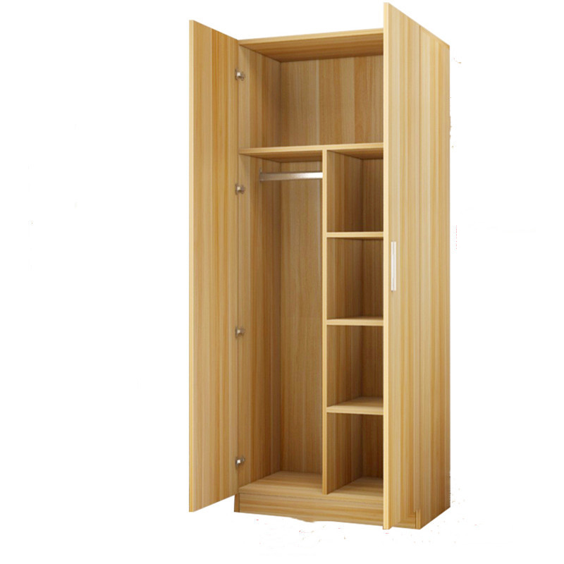 实木衣柜现代简约两门卧室衣橱8040180cm