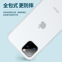 倍思 iphone11 Pro Max液态硅胶手机壳/保护套 苹果手机超薄防污壳 全包创意绒柔软壳潮防摔6.5英寸 透白