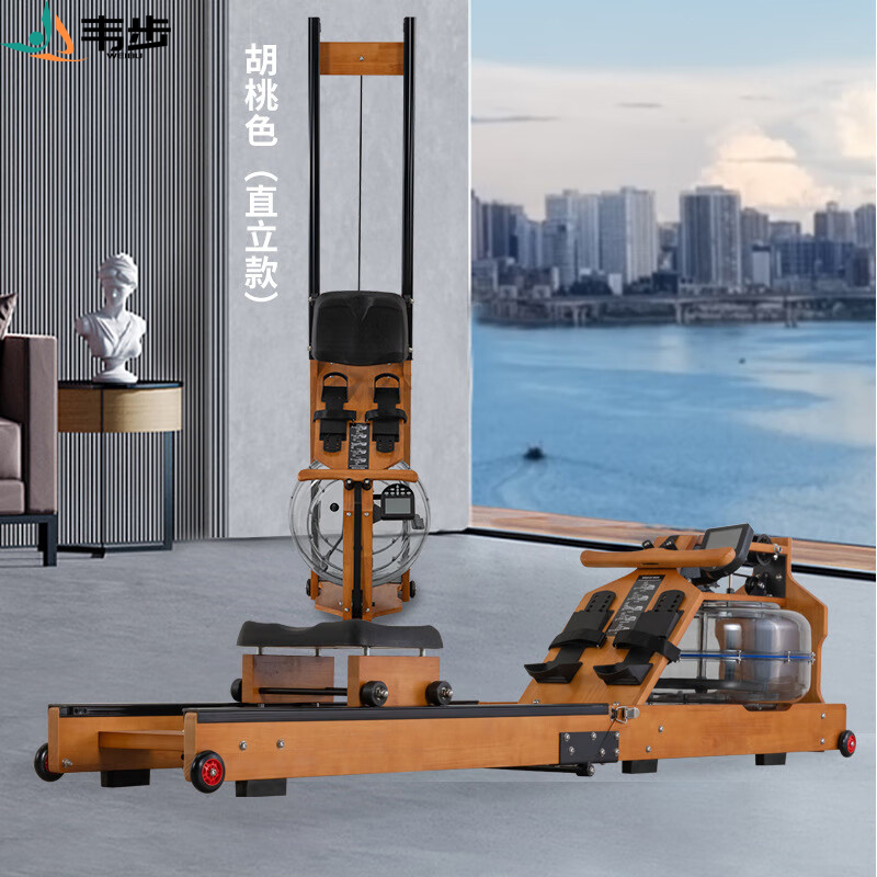 韦步商用水阻划船机家用实木双轨划船器艇折叠纸牌屋划船机折叠高清大图