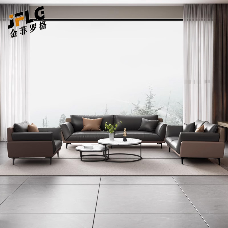 金菲罗格时尚接待沙发商务舒适沙发组合高清大图